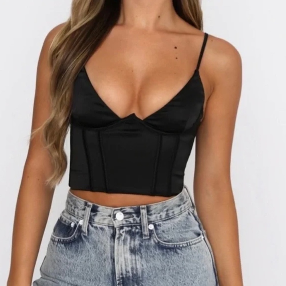 White Fox Boutique Acacia Bustier Top (Black)